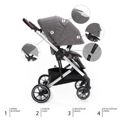Zopa Set kočárek Quest+ korba+ adaptéry Tornado Grey/Silver