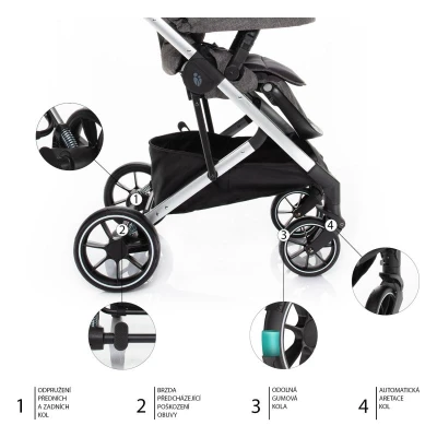 Zopa Set kočárek Quest+ korba+ adaptéry Tornado Grey/Silver