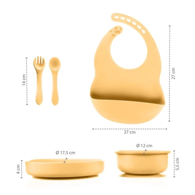 Zopa Silikonová dětská jídelní sada Dove Grey