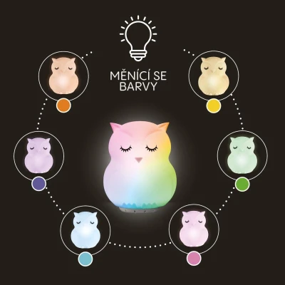 Zopa Silikonová LED noční lampička s hudbou Rabbit