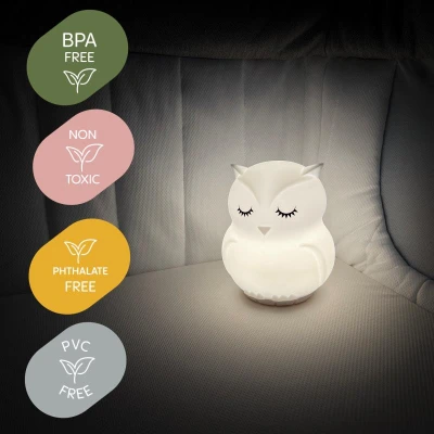 Zopa Silikonová LED noční lampička Owl bílá