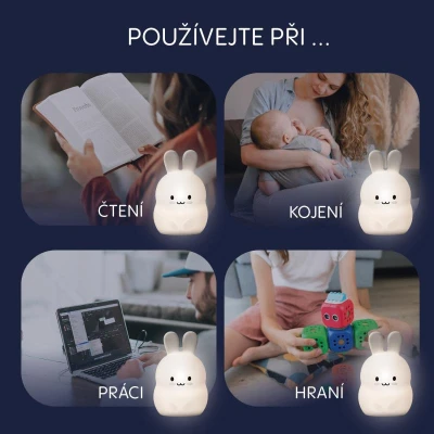 Zopa Silikonová LED noční lampička Owl bílá