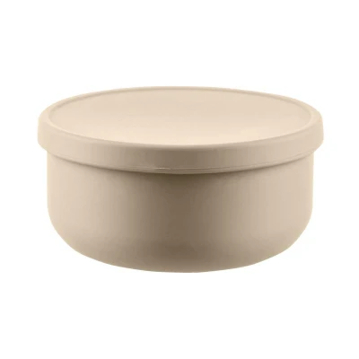Zopa Silikonová miska s víčkem Sand Beige