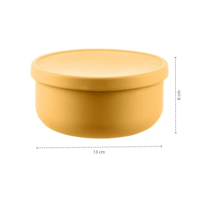 Zopa Silikonová miska s víčkem Sand Beige