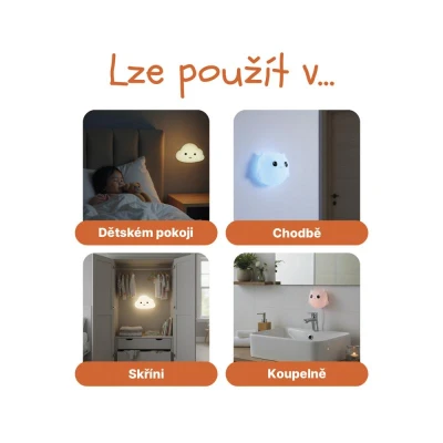 Zopa Silikonové nástěnné noční světlo Owl