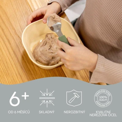 Zopa Silikonový dětský příbor Dove Grey