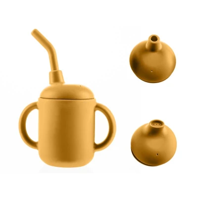 Zopa Silikonový hrníček 2v1 Mustard Yellow