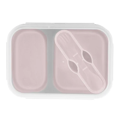 Zopa Silikonový svačinový box s příborem velký Old Pink