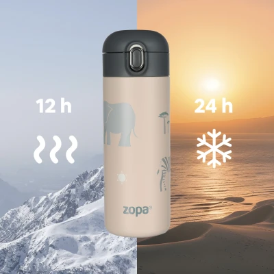 Zopa Termoska na tekutiny s brčkem 400 ml Pistacio green