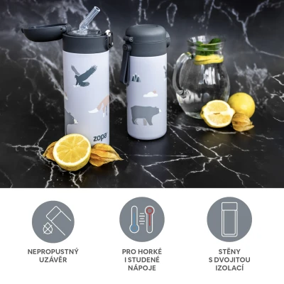 Zopa Termoska na tekutiny s brčkem 400 ml Safari