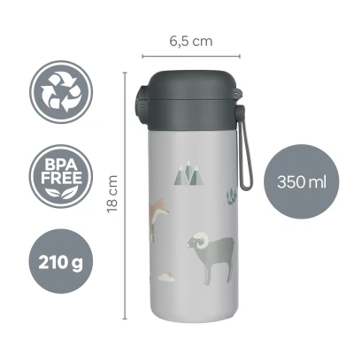 Zopa Termoska na tekutiny s brčkem a silikonovým držákem 350 ml Candy pink