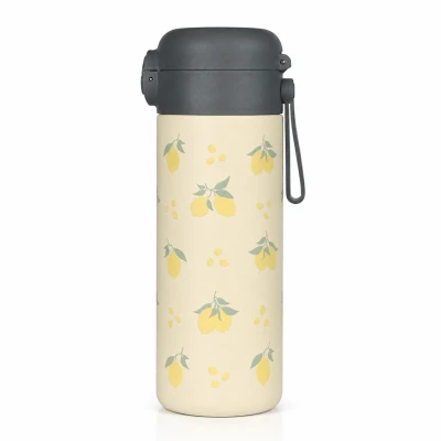 Zopa Termoska na tekutiny s brčkem a silikonovým držákem 350 ml Limoncello