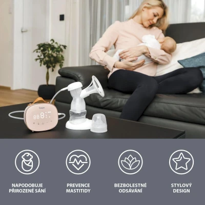 Zopa Trojfázová elektrická odsávačka mlieka Noma Pink