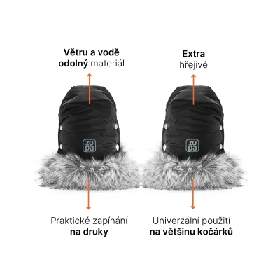 Zopa Zimní rukavice Fluffy 2 Arctic Black