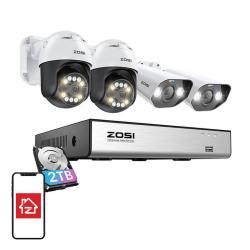 Zosi IP kamera 2 ks C296 WiFi 5MP a 2 ks C182 WiFi 8MP + NVR 8ch + 2TB HDD