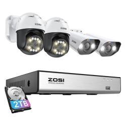 Zosi IP kamera 2 ks C296 WiFi 5MP a 2 ks C182 WiFi 8MP + NVR 8ch + 2TB HDD