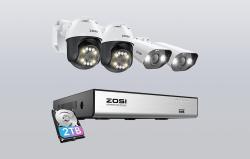Zosi IP kamera 2 ks C296 WiFi 5MP a 2 ks C182 WiFi 8MP + NVR 8ch + 2TB HDD