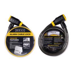 ZOVII Zámek ZOVII,chytrý lanový s alarmem 110cm/24mm