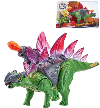 ZURU Robo Alive Stegosaurus chodí střílí svítí ve tmě na baterie Světlo Zvuk