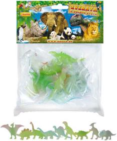 Zvířata dinosauři 4-7cm ve tmě svítící neon figurky zvířátka set 9ks v sáčku Zvířata dinosauři 4-7cm ve tmě svítící neon figurky zvířátka set 9ks v sáčku