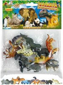 Zvířata divoká lesní 3-6cm plastové figurky zvířátka set 10ks v sáčku Zvířata divoká lesní 3-6cm plastové figurky zvířátka set 10ks v sáčku