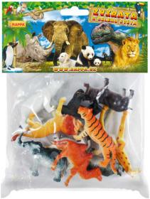 Zvířata divoká Safari 6,5 cm plastové figurky zvířátka set 10ks v sáčku Zvířata divoká Safari 6,5 cm plastové figurky zvířátka set 10ks v sáčku