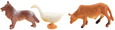 Zvířata domácí farma 4-6cm plastové figurky zvířátka set 12ks v sáčku