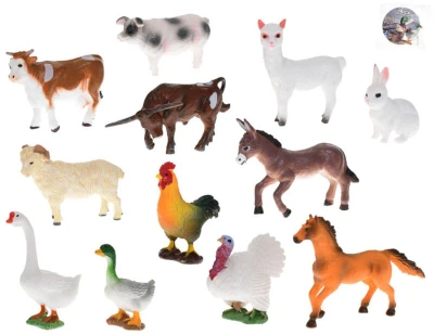 Zvířátko domácí farma 8cm plastová figurka zvířátko 12 druhů Zvířátko domácí farma 8cm plastová figurka zvířátko 12 druhů