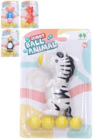 Zvířátko 14cm střílející pěnové míčky set s 5 soft balónky 4 druhy Zvířátko 14cm střílející pěnové míčky set s 5 soft balónky 4 druhy