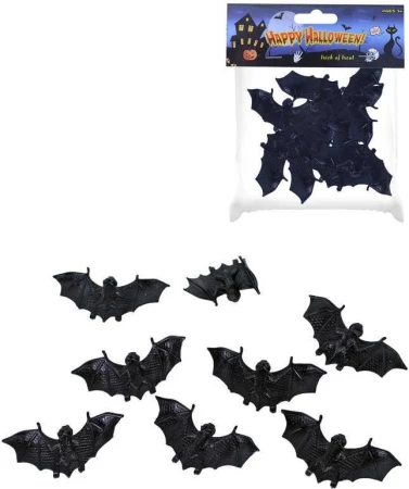 Zvířátko gumové dekorace netopýři 10cm set 8ks Halloween v sáčku Zvířátko gumové dekorace netopýři 10cm set 8ks Halloween v sáčku