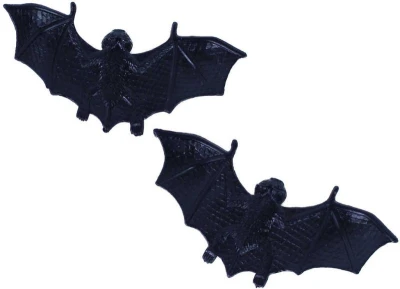 Zvieratko gumové dekorácie netopiere 10cm set 8ks Halloween v sáčku