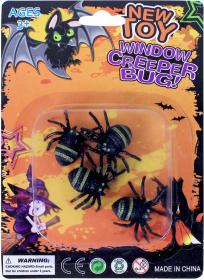 Zvířátko pavouk malý set 4ks halloween dekorace na kartě
