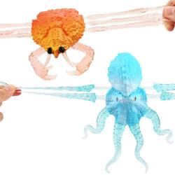 Zvířátko vodní mořské natahovací 2 druhy 2 barvy plast/silikon