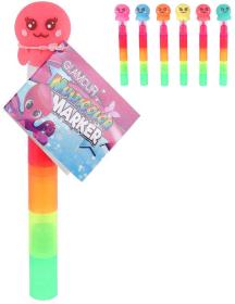 Zvýrazňovač chobotnice pětibarevný popisovač 5v1 6 barev