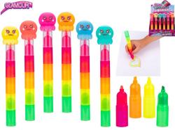 Zvýrazňovač chobotnice pětibarevný popisovač 5v1 6 barev