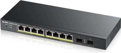 ZyXel GS1900-10HP v2, 10-port Desktop Gigabit Web Smart switch: 8x Gigabit metal + 2x SFP, IPv6, 802.3az (Green), PoE ZyXel GS1900-10HP v2, 10-port Desktop Gigabit Web Smart switch: 8x Gigabit metal + 2x SFP, IPv6, 802.3az (Green), PoE