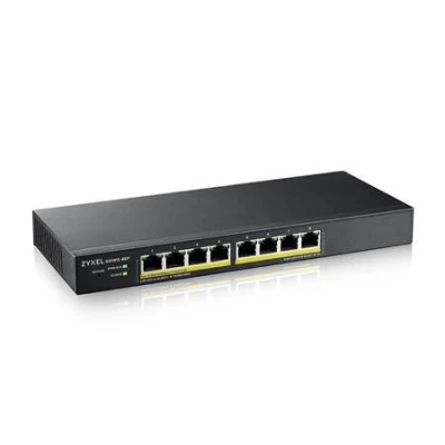 ZyXel GS1915-8EP, 8-port GbE PoE Smart hybrid mode Switch, standalone or NebulaFlex Cloud, 60 Watt 802.3at, desktop, fanless ZyXel GS1915-8EP, 8-port GbE PoE Smart hybrid mode Switch, standalone or NebulaFlex Cloud, 60 Watt 802.3at, desktop, fanless