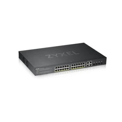 ZyXel GS1920-24HPv2, 28 Port Smart Managed PoE Switch 24x Gigabit Copper PoE and 4x Gigabit dual pers., hybird mode, sta ZyXel GS1920-24HPv2, 28 Port Smart Managed PoE Switch 24x Gigabit Copper PoE and 4x Gigabit dual pers., hybird mode, sta