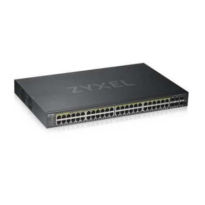ZyXel GS1920-48HPv2, 50 Port Smart Managed PoE Switch 44x Gigabit Copper PoE and 4x Gigabit dual pers., hybrid mode, standalone ZyXel GS1920-48HPv2, 50 Port Smart Managed PoE Switch 44x Gigabit Copper PoE and 4x Gigabit dual pers., hybrid mode, standalone