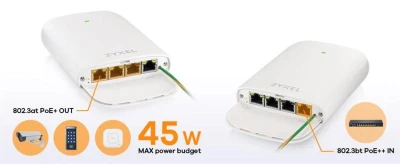 ZyXel PoE12-3PD, 4x 1Gb port PoE extender. 45W PoE budget, IP55 rated (outdoor)
