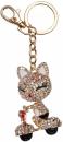 Albi Klíčenka kočička na skútru kovový přívěsek na klíče s karabinkou