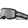Alpinestars Vision 3 Wordmark černé se zrcadlovým stříbrným plexi motokrosové brýle Alpinestars Vision 3 Wordmark černé se zrcadlovým stříbrným plexi motokrosové brýle