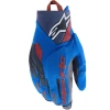 Alpinestars Durack modro-tmavě šedo-oranžové pánské rukavice na motorku