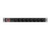 Lanberg POWER DISTRIBUTION UNIT (PDU) 19[34] 1U 16A 2M 8X FRENCH OUTLETS BLACK