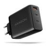 AXAGON ACU-DPQ100, GaN nabíječka do sítě 100W, 3x port (USB-A + dual USB-C), PD3.0/PPS/QC4+/Apple, černá AXAGON ACU-DPQ100, GaN nabíječka do sítě 100W, 3x port (USB-A + dual USB-C), PD3.0/PPS/QC4+/Apple, černá