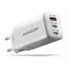Axagon ACU-DPQ65W, GaN nabíječka do sítě 65W, 3x port (USB-A + dual USB-C), PD3.0/QC4+/PPS/Apple, bílá