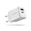 Axagon ACU-PQ20W nabíječka do sítě 20W, 2x port (USB-A + USB-C), PD3.0/PPS/QC4+/AFC/Apple, bílá