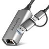 Axagon ADE-TXCA, USB-C + USB-A 3.2 Gen 1 - Gigabit Ethernet síťová karta, Asix AX88179, auto instal Axagon ADE-TXCA, USB-C + USB-A 3.2 Gen 1 - Gigabit Ethernet síťová karta, Asix AX88179, auto instal