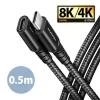 Axagon BUCM32-CF05AB prodlužovací kabel USB-C (M) - USB-C (F), 0.5m, USB 20Gbps, PD 240W 5A, 8K HD, ALU, oplet, černý Axagon BUCM32-CF05AB prodlužovací kabel USB-C (M) - USB-C (F), 0.5m, USB 20Gbps, PD 240W 5A, 8K HD, ALU, oplet, černý