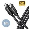 Axagon BUCM32-CM10AB, SPEED+ kabel USB-C - USB-C, 1m, USB 20Gbps, PD 100W 5A, 4K HD, ALU, oplet, černý Axagon BUCM32-CM10AB, SPEED+ kabel USB-C - USB-C, 1m, USB 20Gbps, PD 100W 5A, 4K HD, ALU, oplet, černý